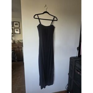 Klassy Network Black Bodycon Maxi Dress Built In Bra Slip Dress